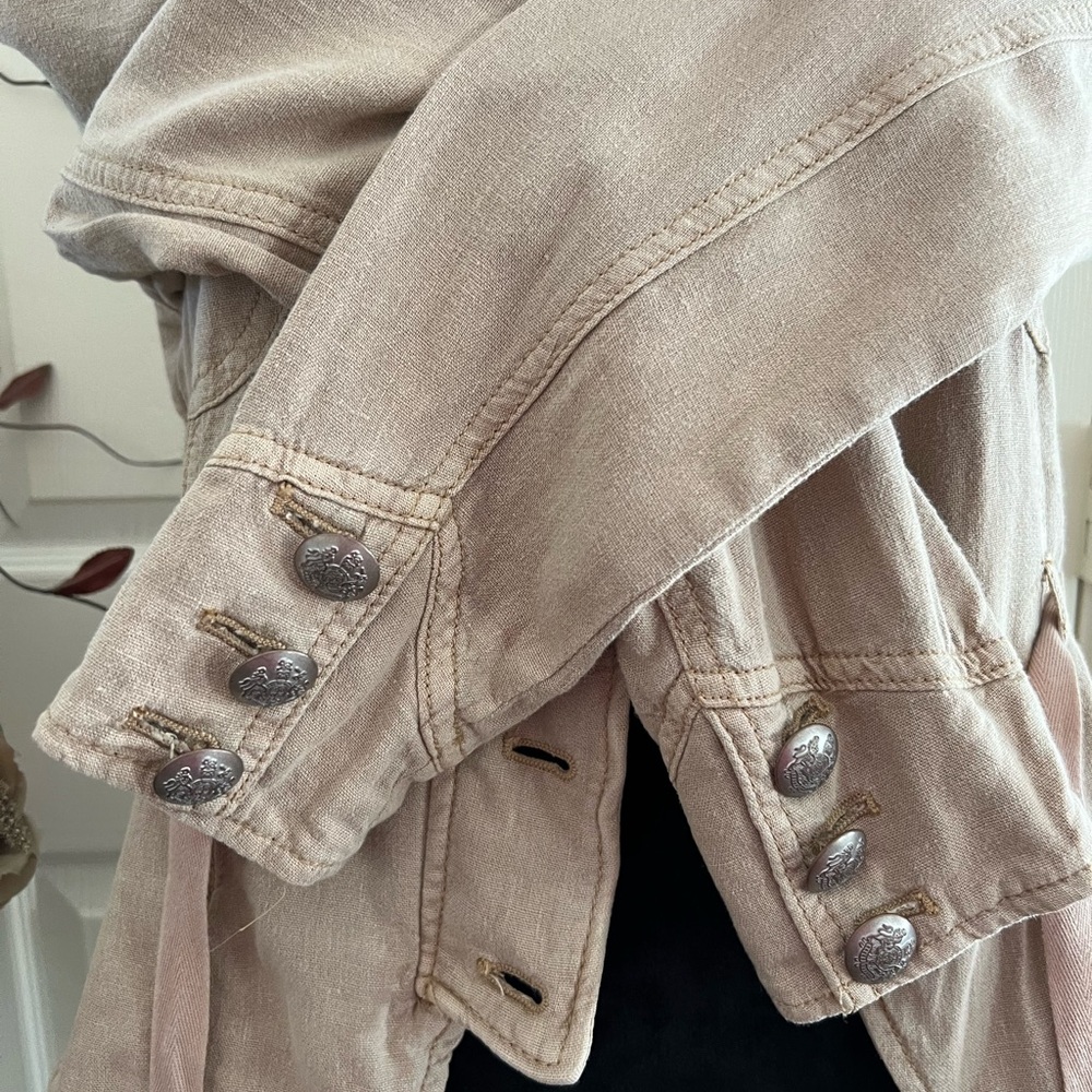 Beige Women's Military-Style Jacket - Picture 9 of 14